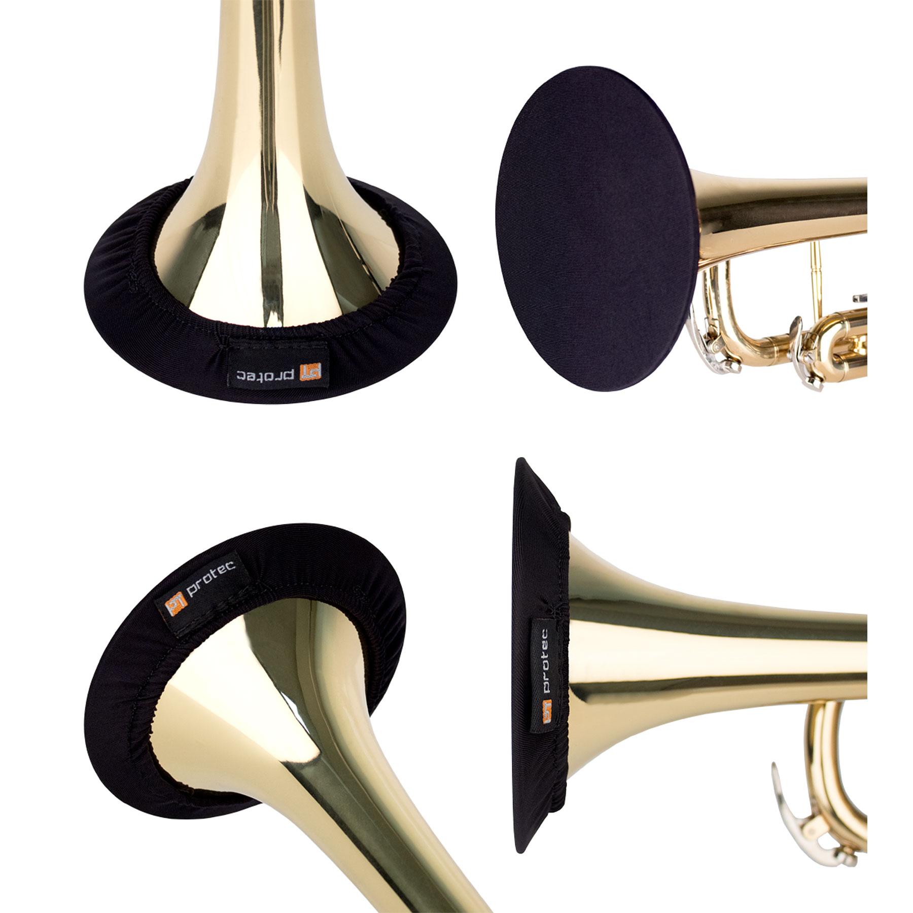 TUANTUAN 4 Pcs Reusable Trumpet Bell Cover Music Instrument Bell Covers Protective Trumpet Bell Covers Black 5 Inch Bell Covers for Alto Saxophone Trumpet Bass Clarinet Cornet 